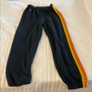 Aviator Nation Kids' Dark Blue Joggers with Rainbow Stripe